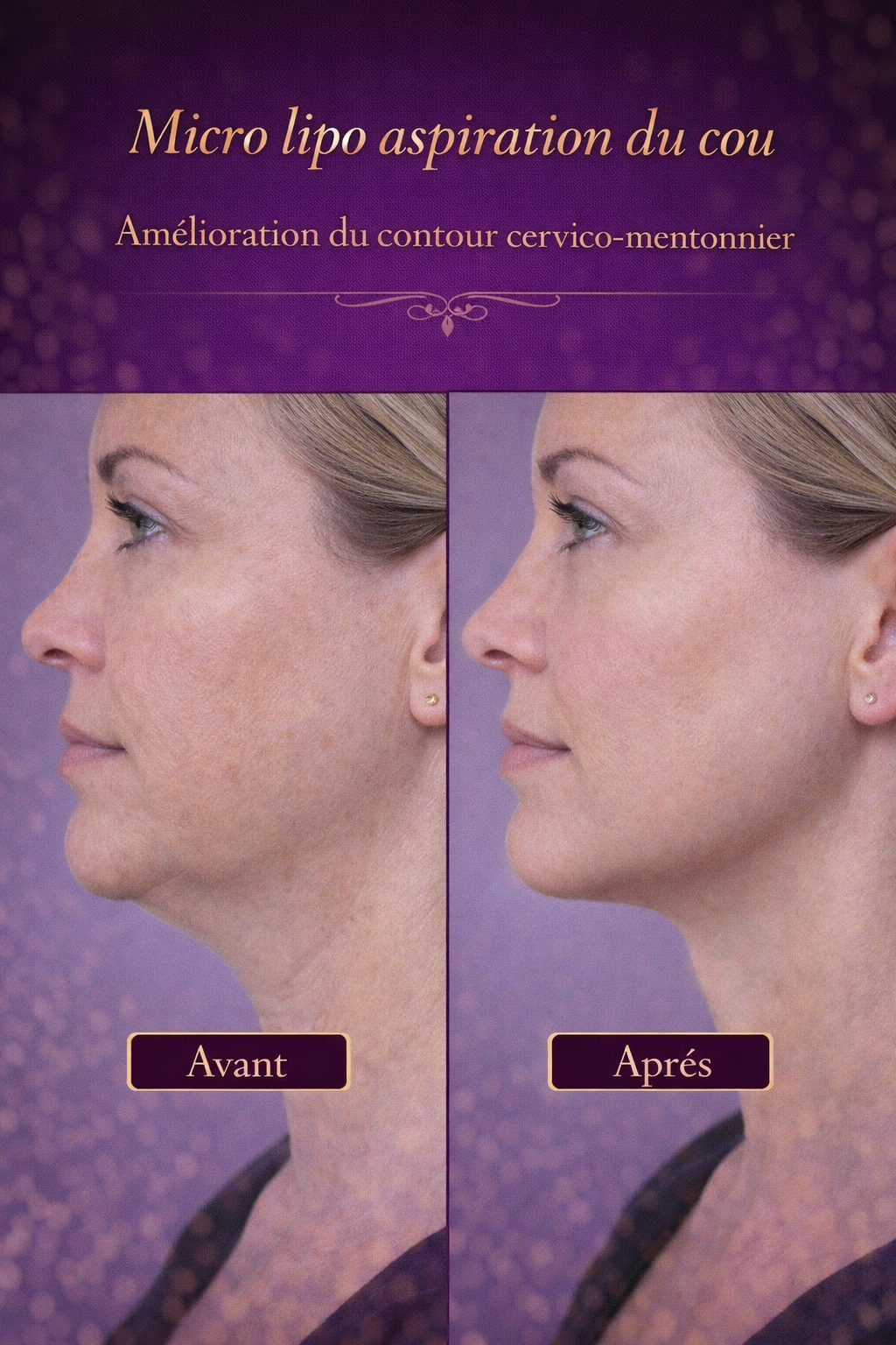 Micro lipo aspiration du cou, amélioration du contour cervico-mentonnier