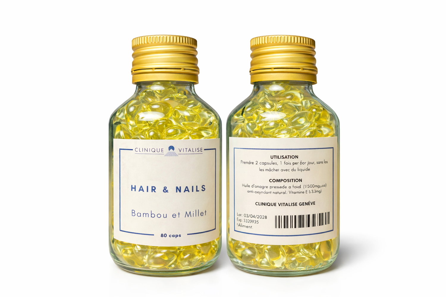 HAIR &amp; NAILS – BAMBOU &amp; MILLET - 80 CAPS