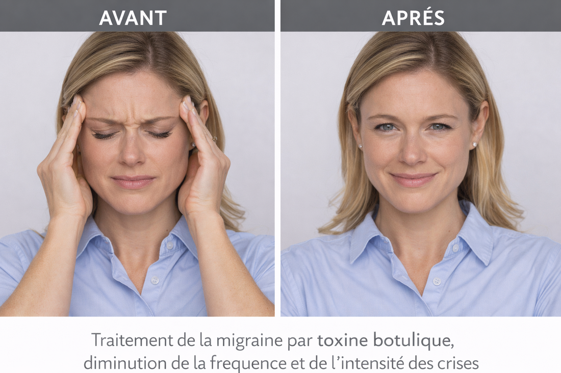 Traitement de la migraine par toxine botulique, diminution de la fréquence et de l’intensité des crises