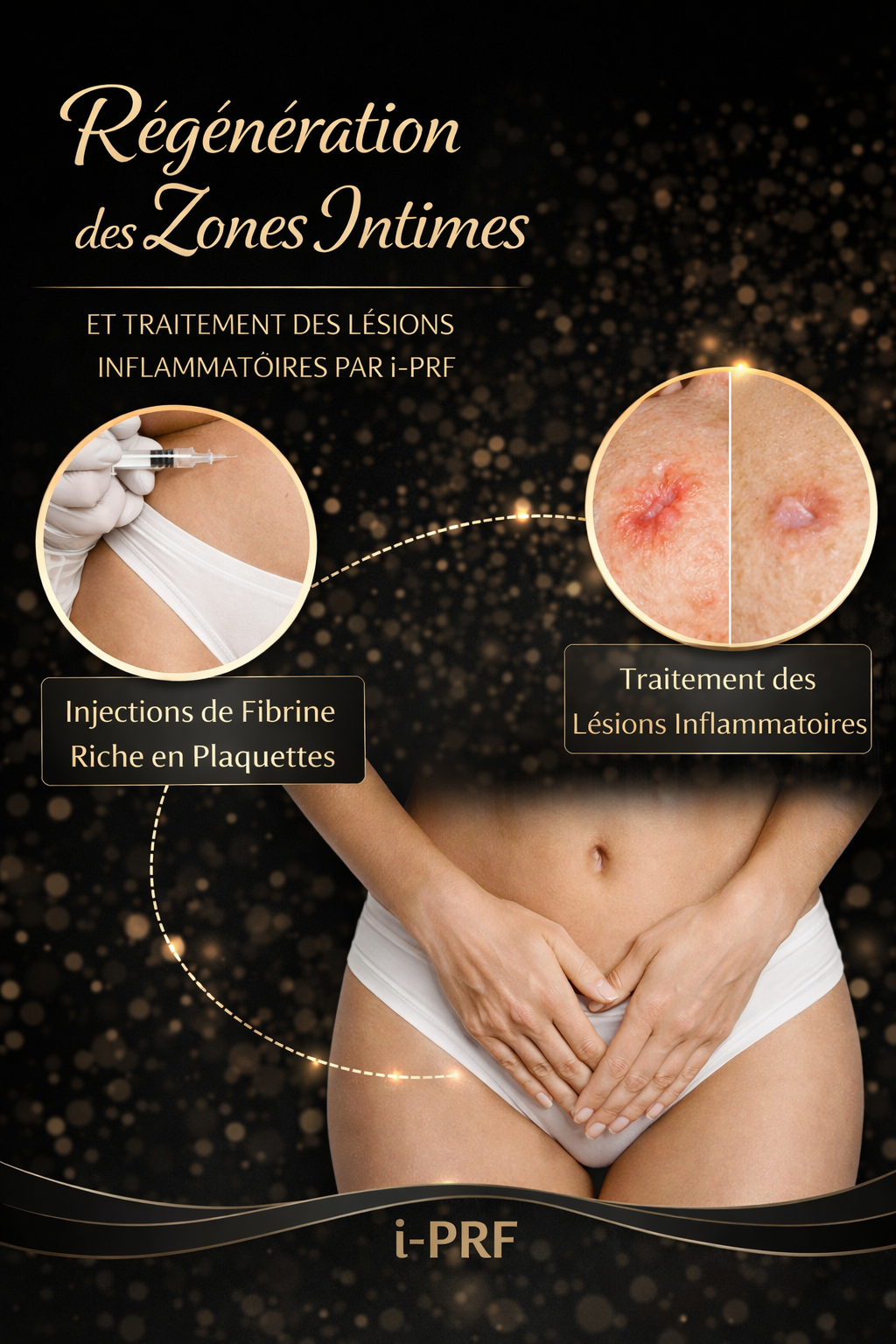 Régénération des zones intimes et traitement des lésions inflammatoires par i-PRF