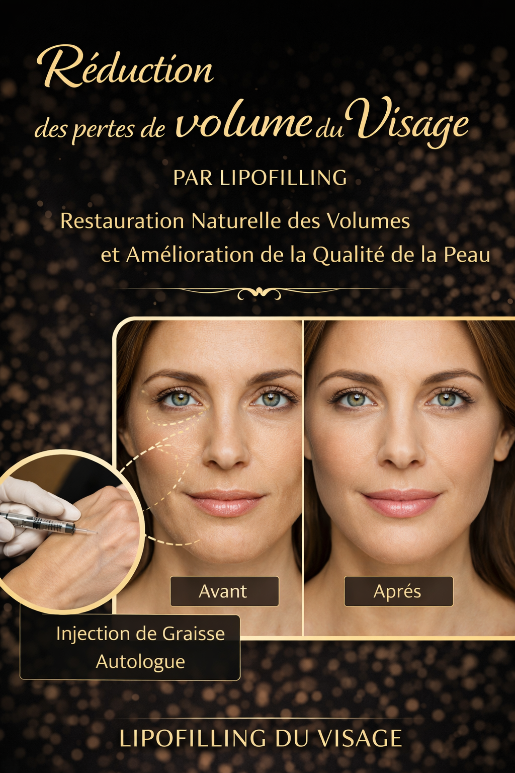 Réduction des pertes de volume du visage par lipofilling, restauration naturelle des volumes et amélioration de la qualité de la peau