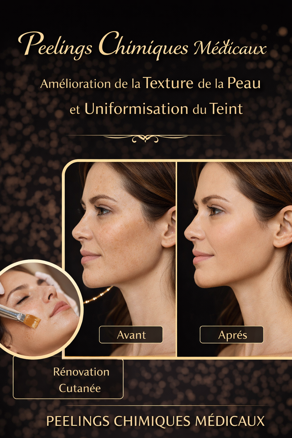Peelings chimiques médicaux, amélioration de la texture de la peau et uniformisation du teint