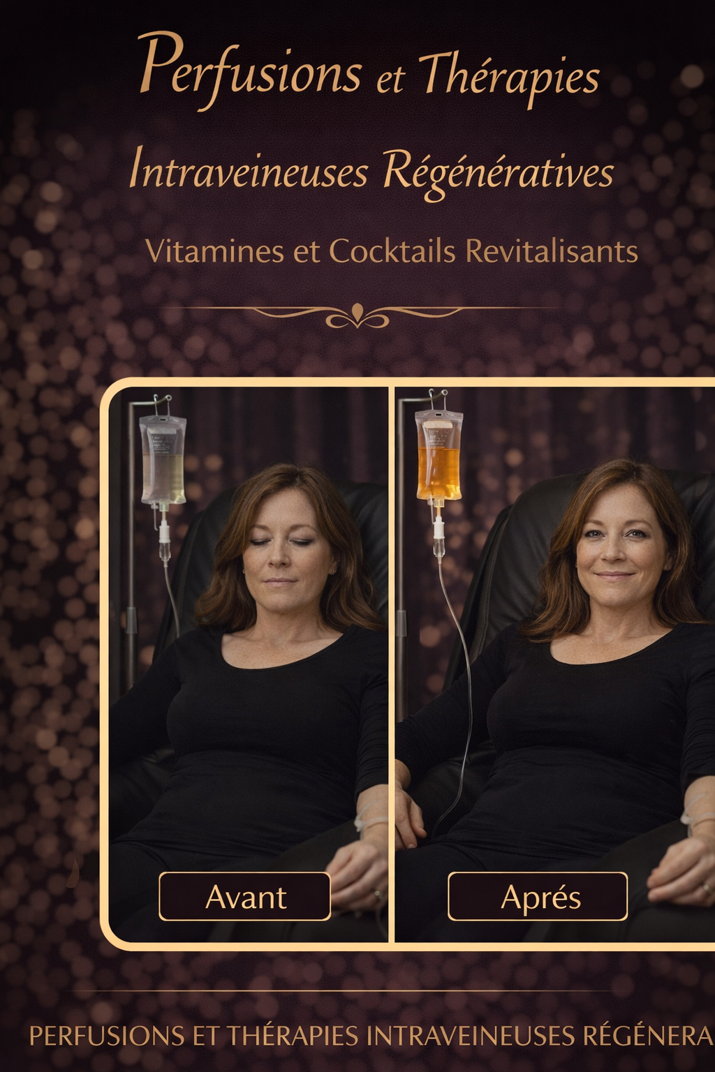 Perfusions et thérapies intraveineuses régénératives, vitamines et cocktails revitalisants
