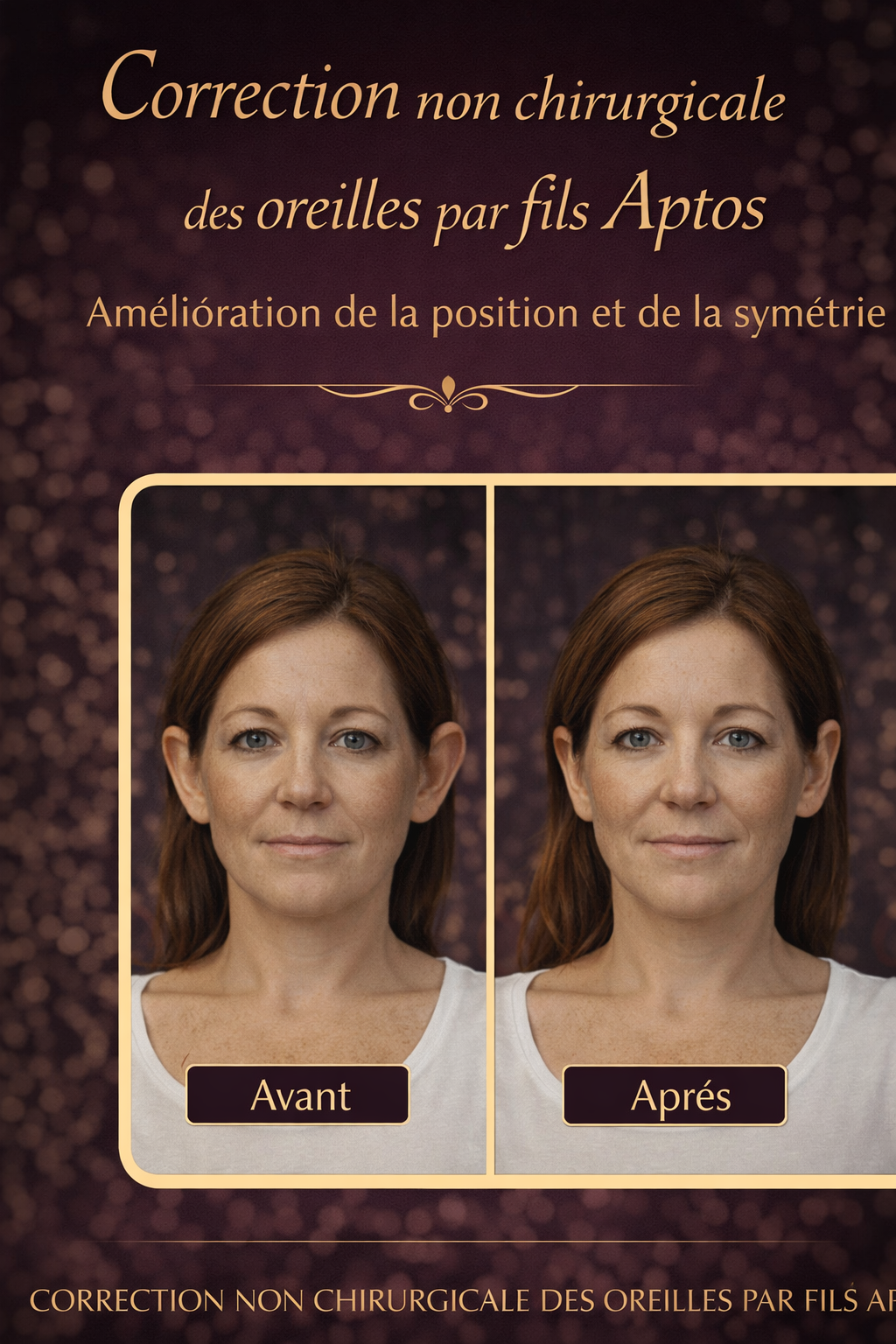 Correction non chirurgicale des oreilles par fils Aptos, amélioration de la position et de la symétrie