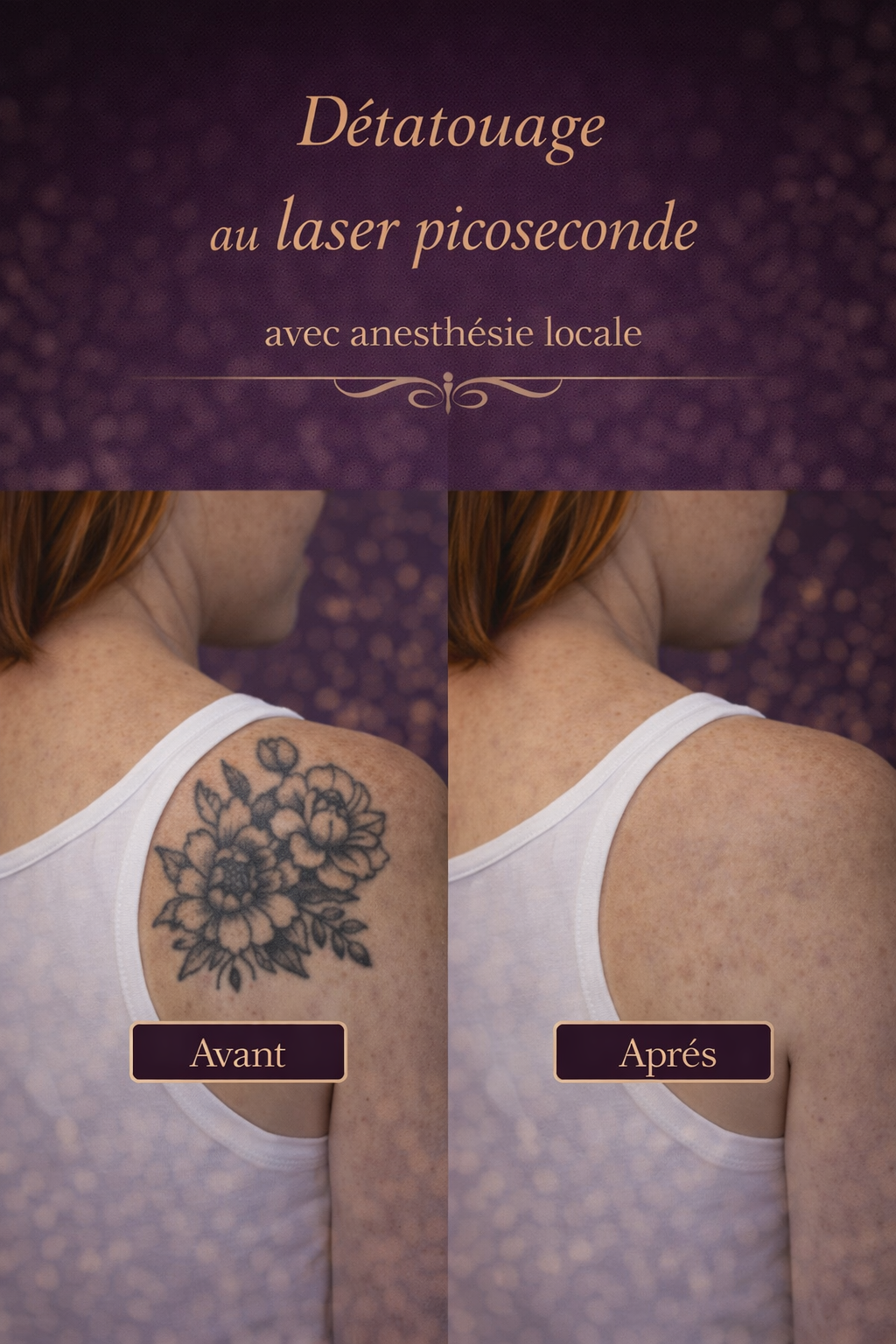 Détatouage au laser picoseconde avec l’anesthésie locale